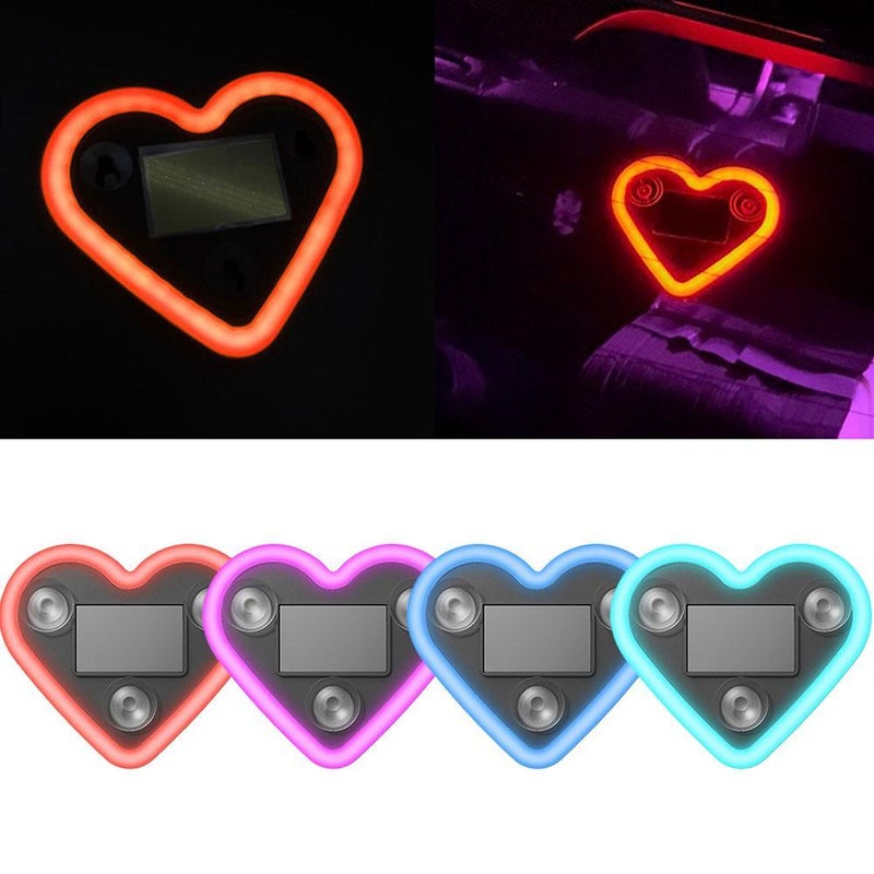 Car LED Ambient Light - 2025 Solar-Powered Heart-Shaped LED Neon Light, IP65 Waterproof, Switchable Modes, Romantic Car, Outdoor Decor, for Couples - Image 2